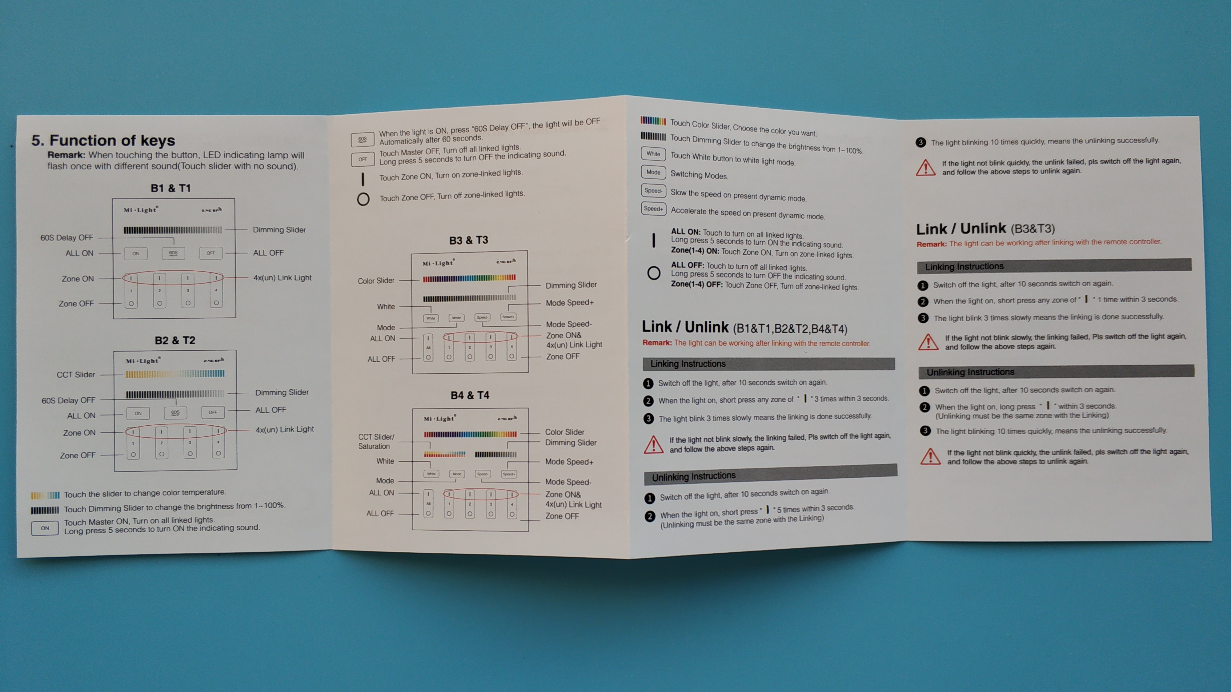 MiBoxer MiLight T4 Mi Light RGB+CCT smart panel 2.4GHz RF remote controller